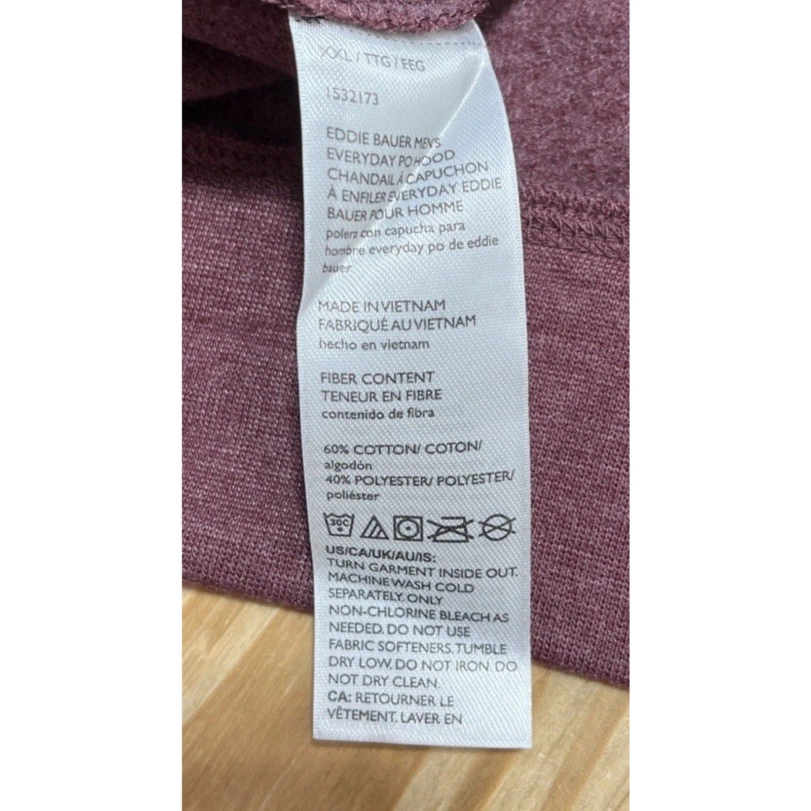 Eddie Bauer Men’s Everyday Fleece Pullover Hoodie COLOR RED XXL New With Tags