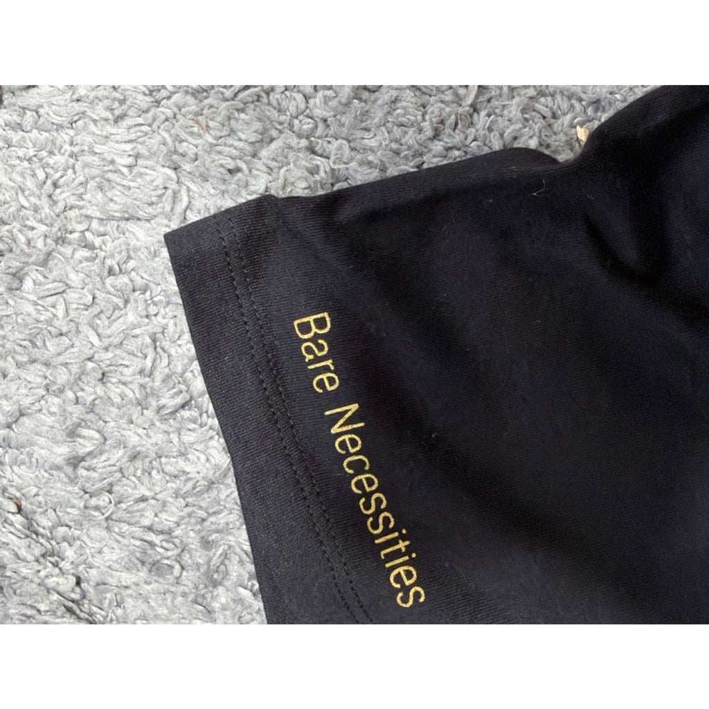 Bare Necessities Black and Gold Short Sleeve Tee Shirt Pajama Dress XL