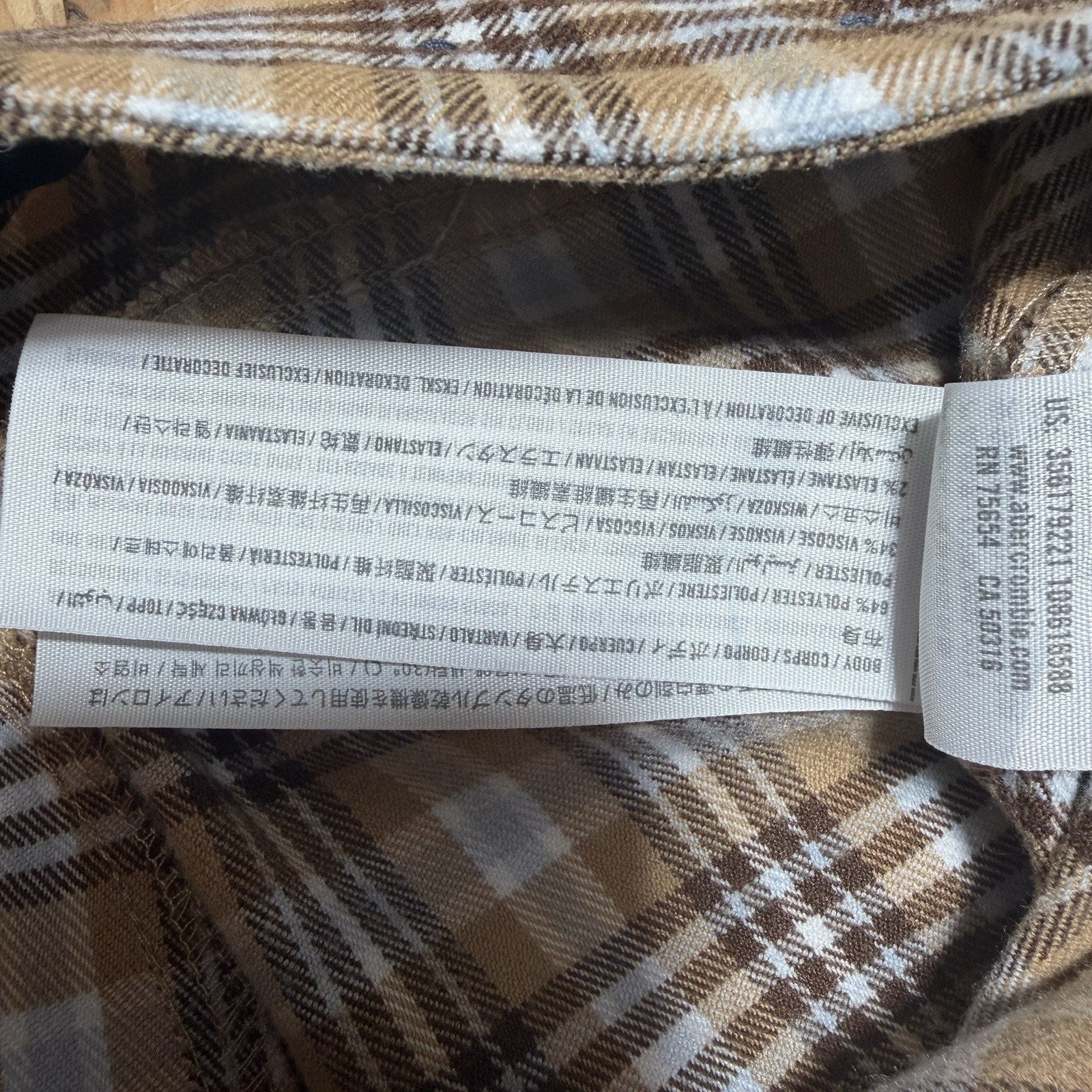 Hollister High Rise Baggy Pants Womens 00R W23 Brown Blue Plaid Wide Leg Y2K