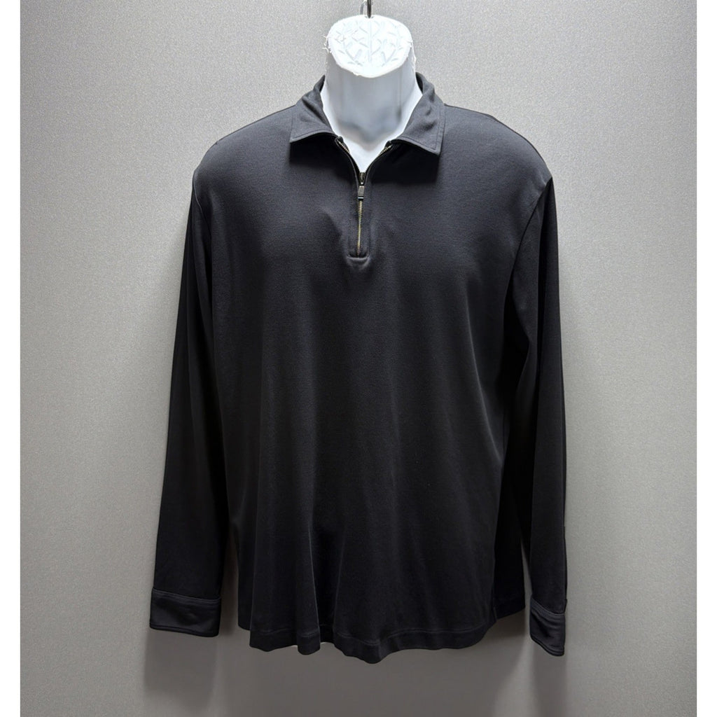 Murano Men's Liquid Luxury Pullover Slim Fit Black Shirt Size L NWOT