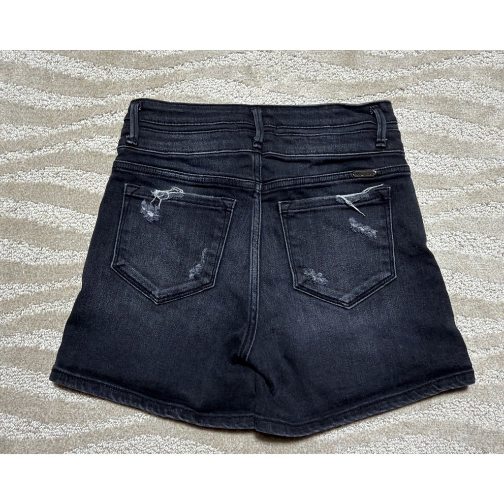 KanCan Curvy Ultra High Rise Distressed Denim Shorts 27/4 Stretch