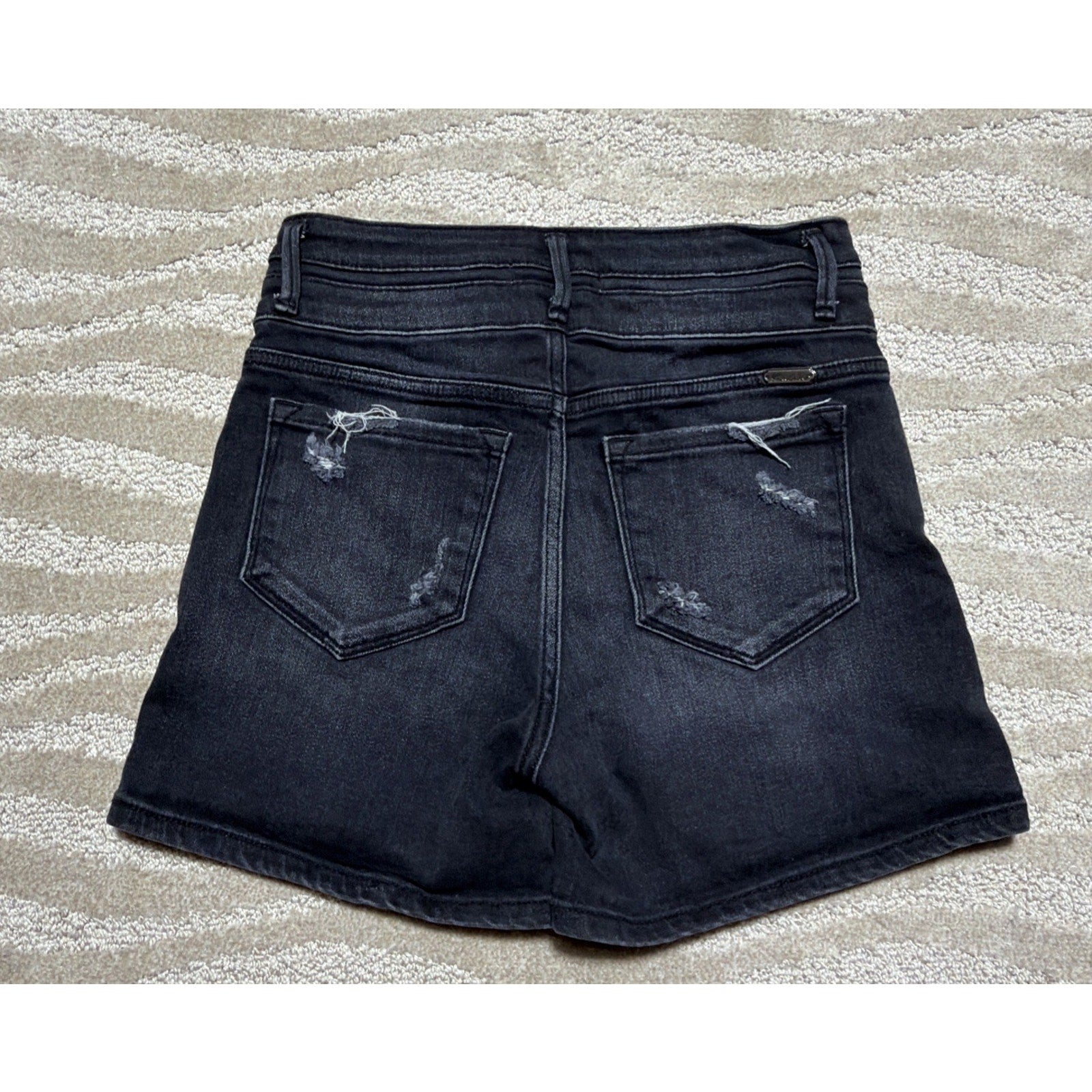 KanCan Curvy Ultra High Rise Distressed Denim Shorts 27/4 Stretch