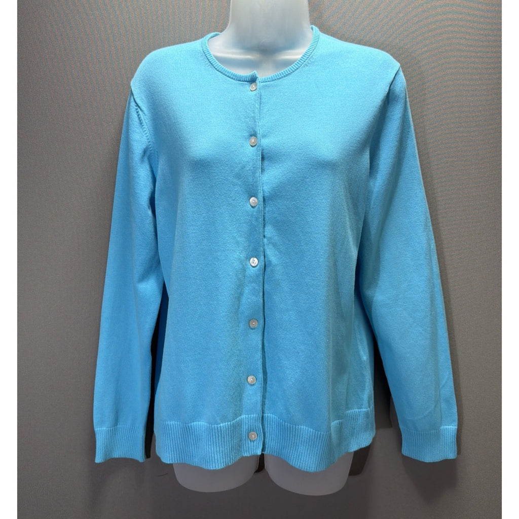 Lands' End Womans M 8-10 Cardigan Sweater Long Sleeve Stretch