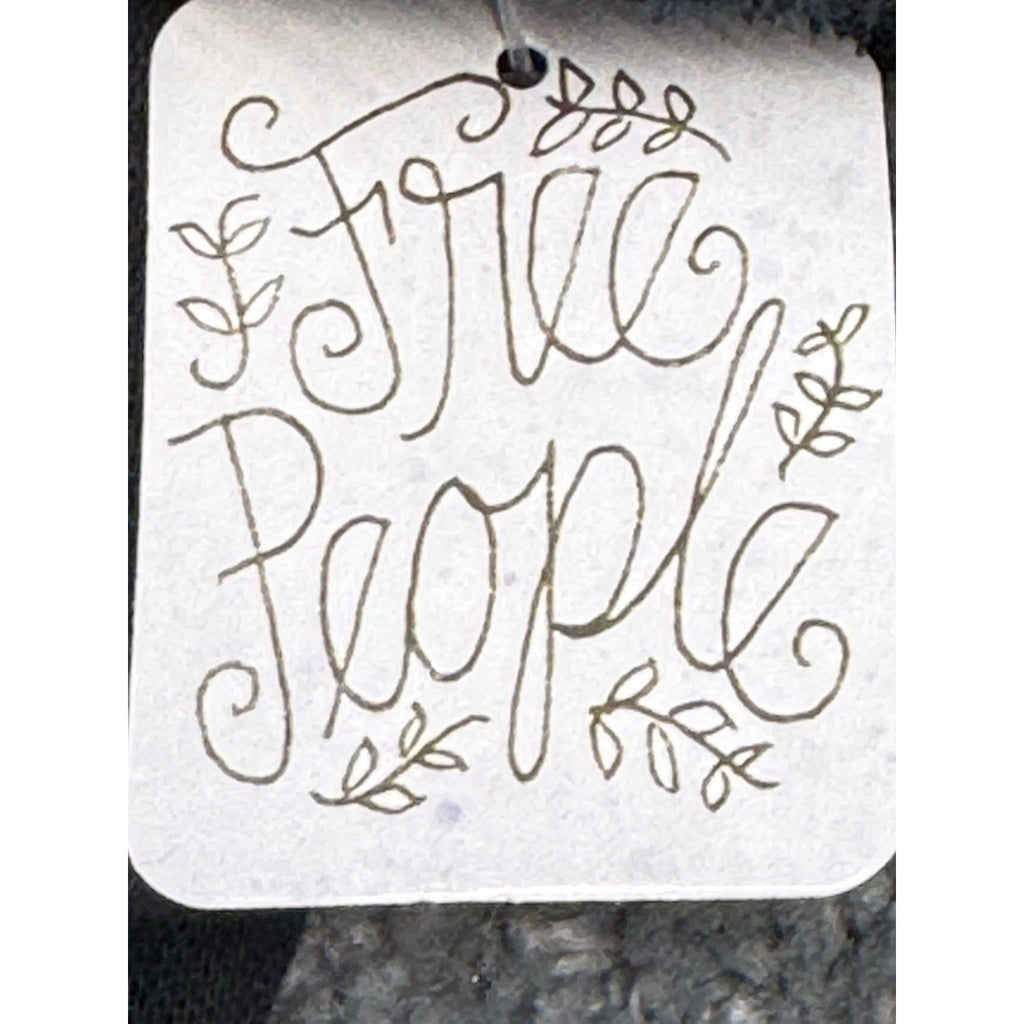 Free People Black Ruffle Mini Dress Tunic Top Blouse Raw Hem Women’s M New