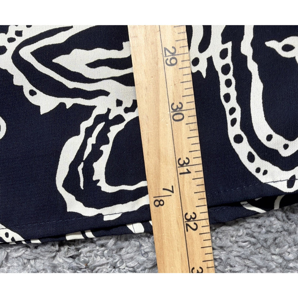 Pink Owl sz Small Lined Blue Paisley 3/4 sleeve boho pullover Babydoll dress