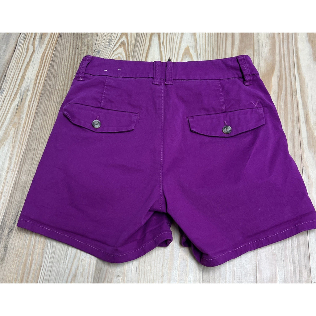 American Eagle Shortie Shorts Womens 0 Purple High Rise Stretch Chino 26x 4