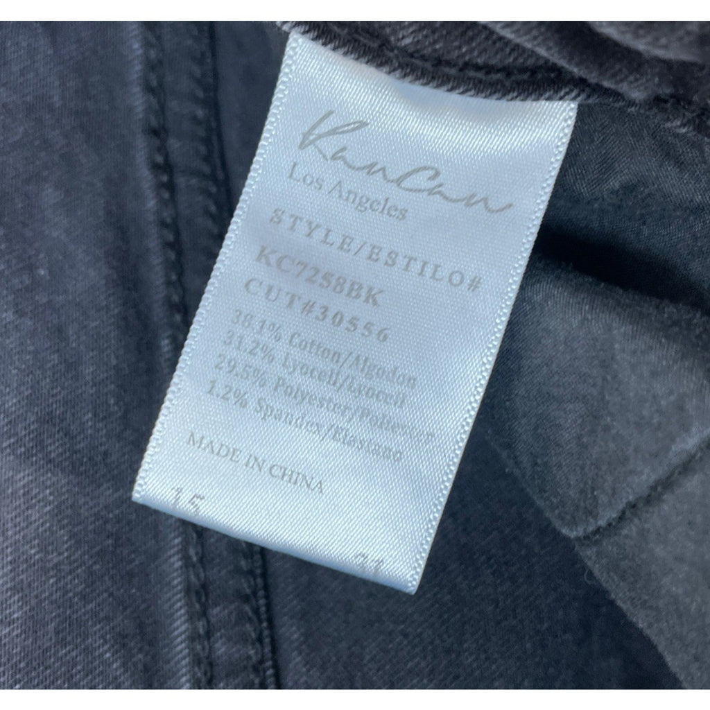 KanCan Womens Jeans Size 15/31 Distressed Destroyed Stretch Black