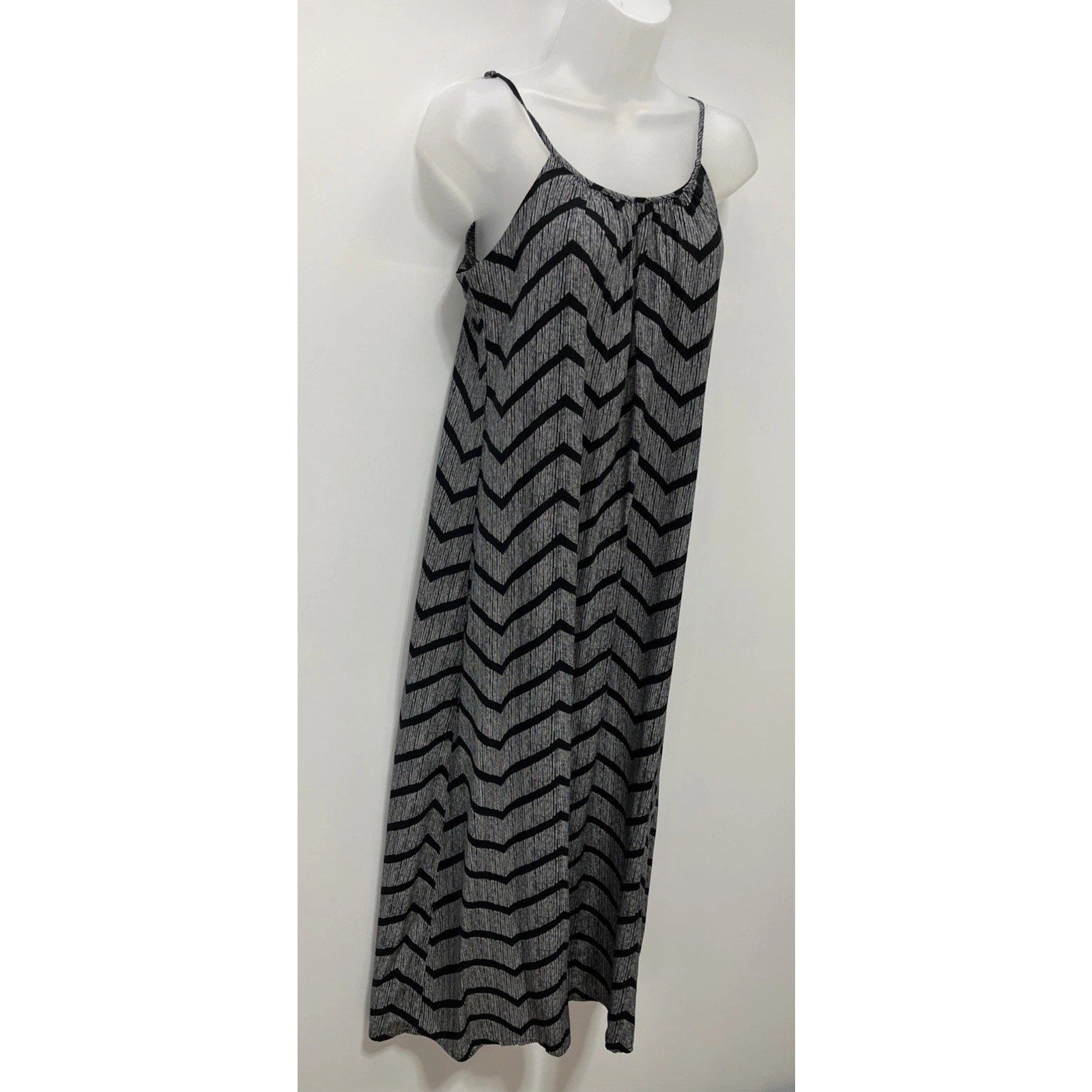Merona Maxi Dress Size XS Black Gray Spaghetti Strap