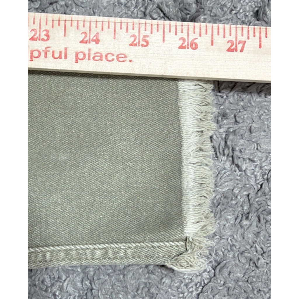 We The Free Olive Green Jeans Womens 26 Slim Frayed Hem Ankle Raw Hem Stretch