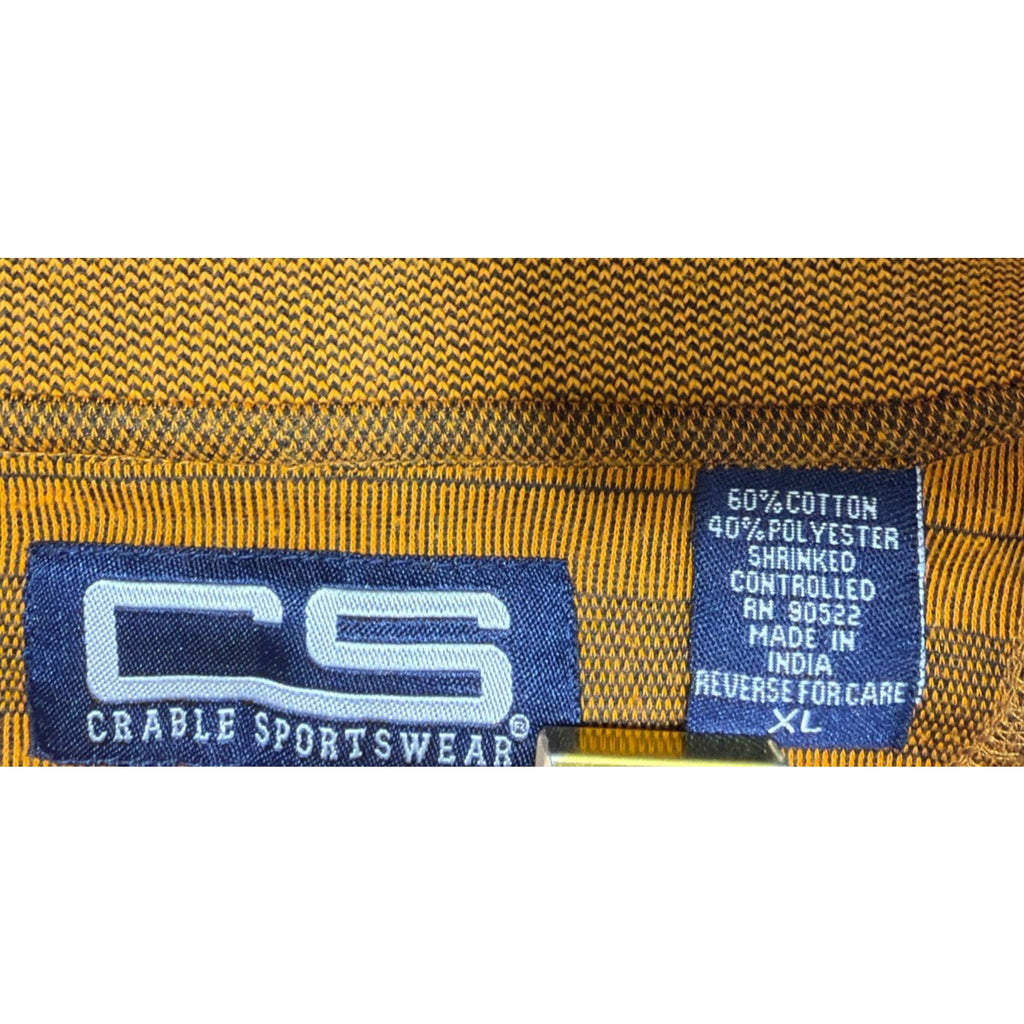 Vtg Tennessee Vols Crable Sportswear Men's Short Sleeve Striped Polo Size XL