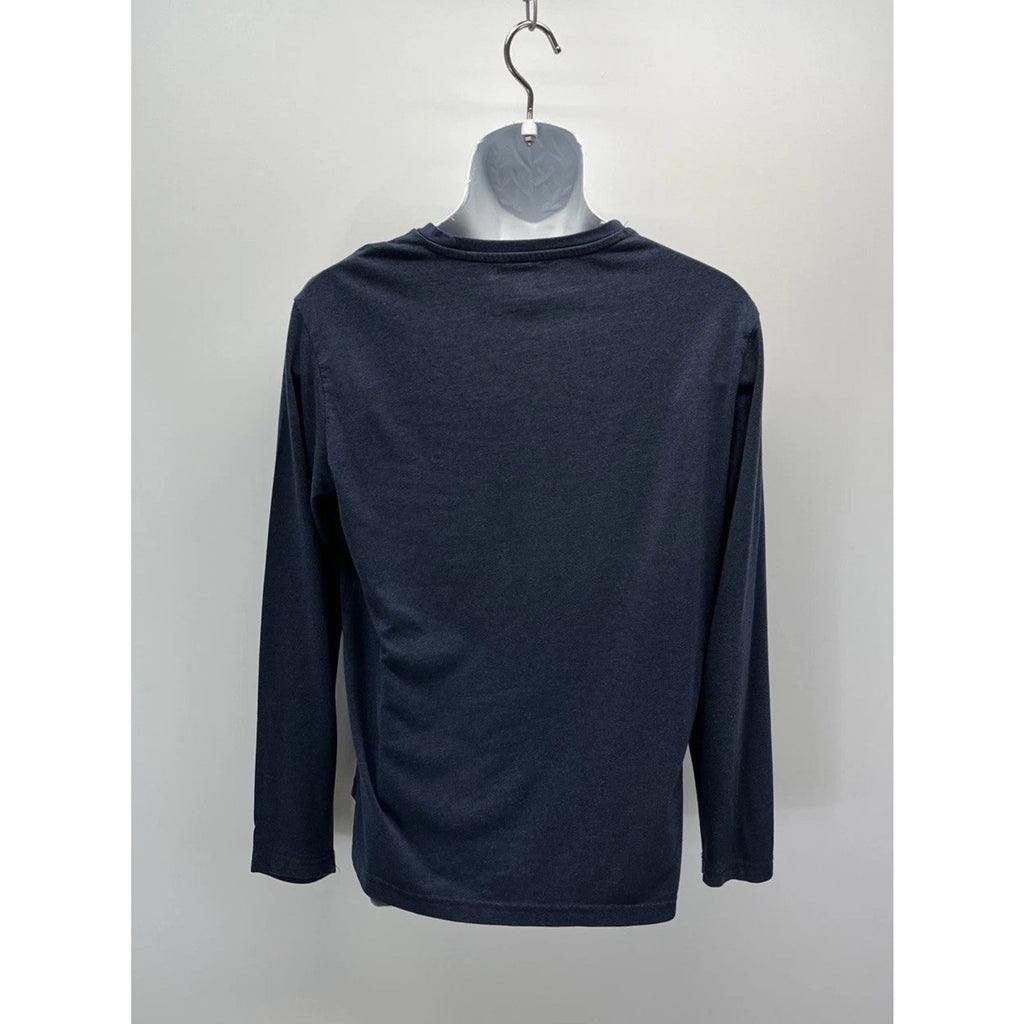 Athletic Works Men's Blue Heather Active Long Sleeve Tri Blend Tee M