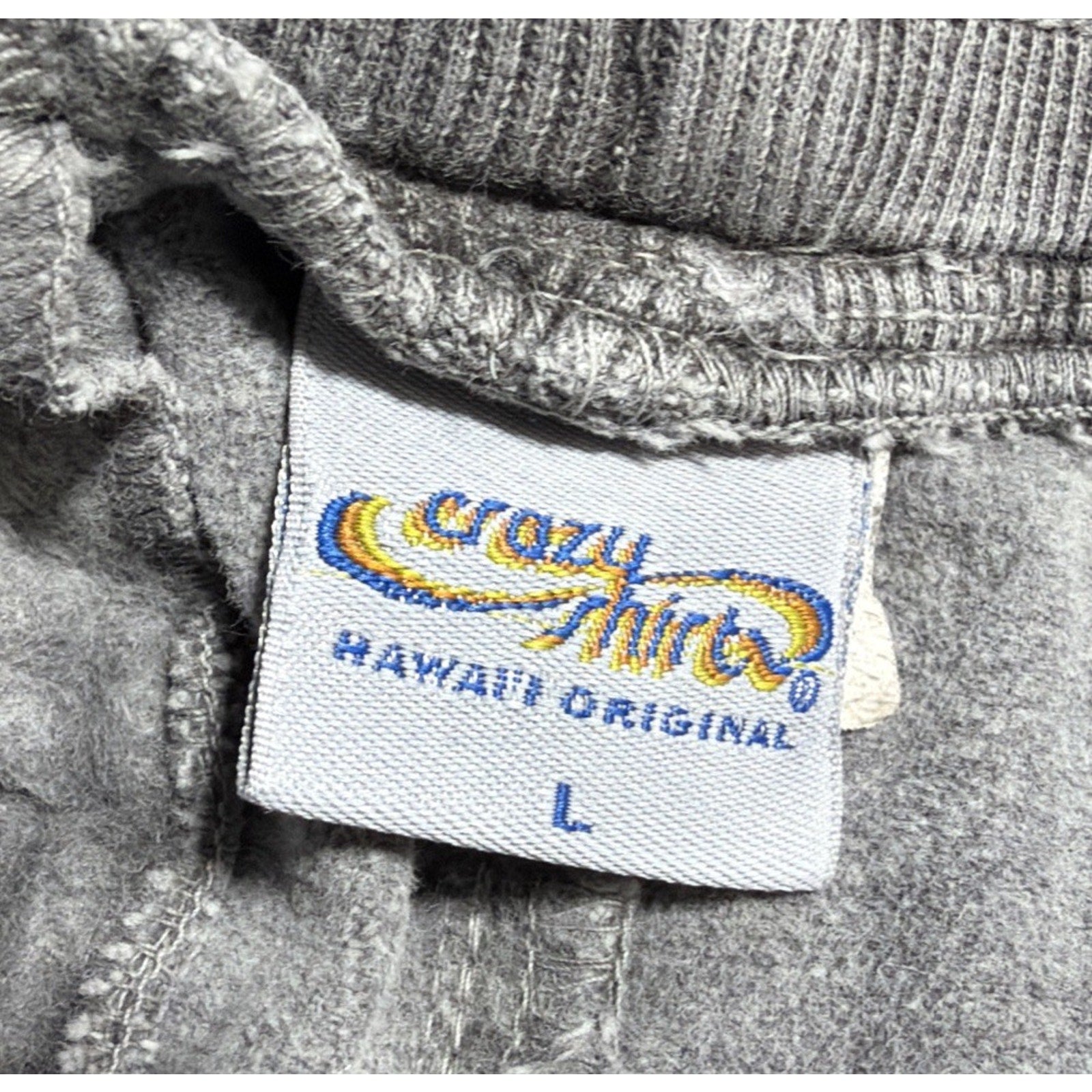 Crazy Shirts Hawaii Cut Off Shorts Mens XL Gray Cotton High Rise Elastic Waist