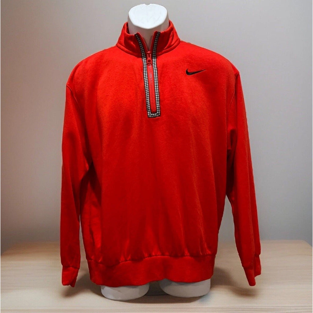 Nike Red Men’s XS Sweatshirt DD5031-673 Sports Athletic Patterned Houndstooth