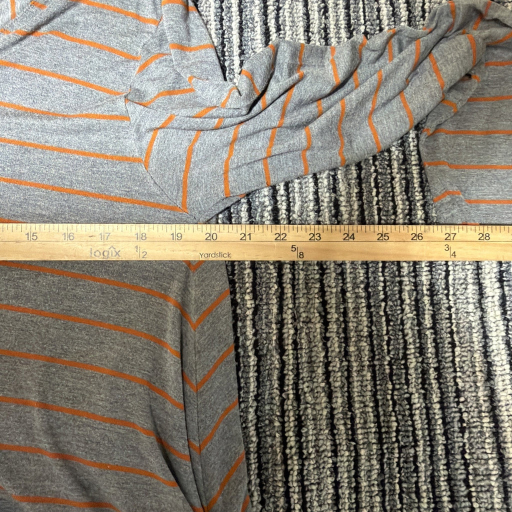 Matilda Jane Wind Song Tee Tunic Top Grey Orange Striped Size Large