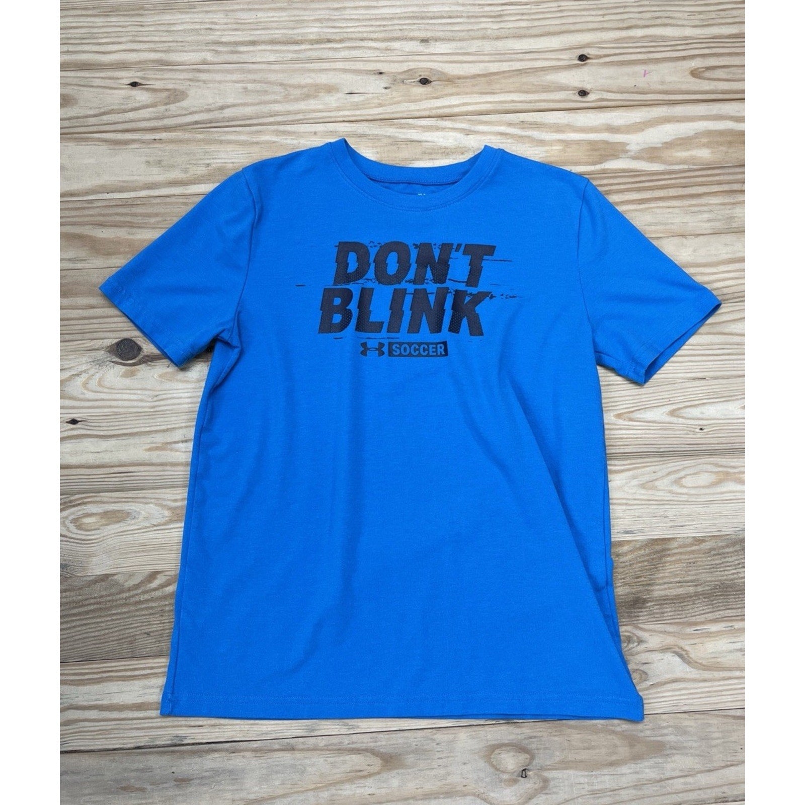 Under Armour Boys' Graphic Blue Tee T-Shirt Youth L Short Sleeve Don’t Blink