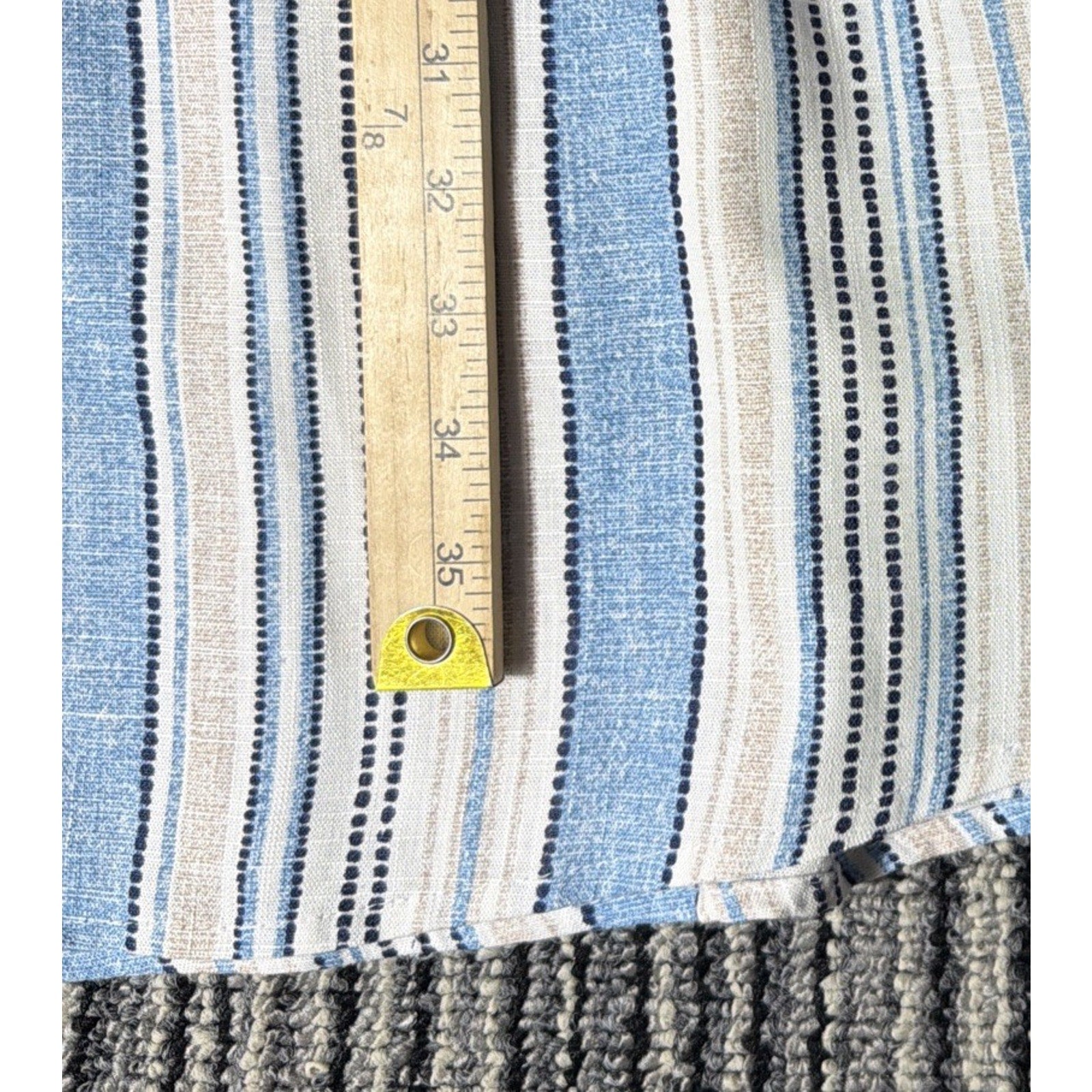 Ava James Plus Size 2X Dress Blue White Striped Linen Blend Balloon Sleeve New