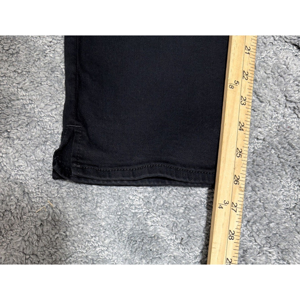 NYDJ Curves 360 Cropped Denim Size 2 Short Black Mid Rise 26" Inseam Split Seam