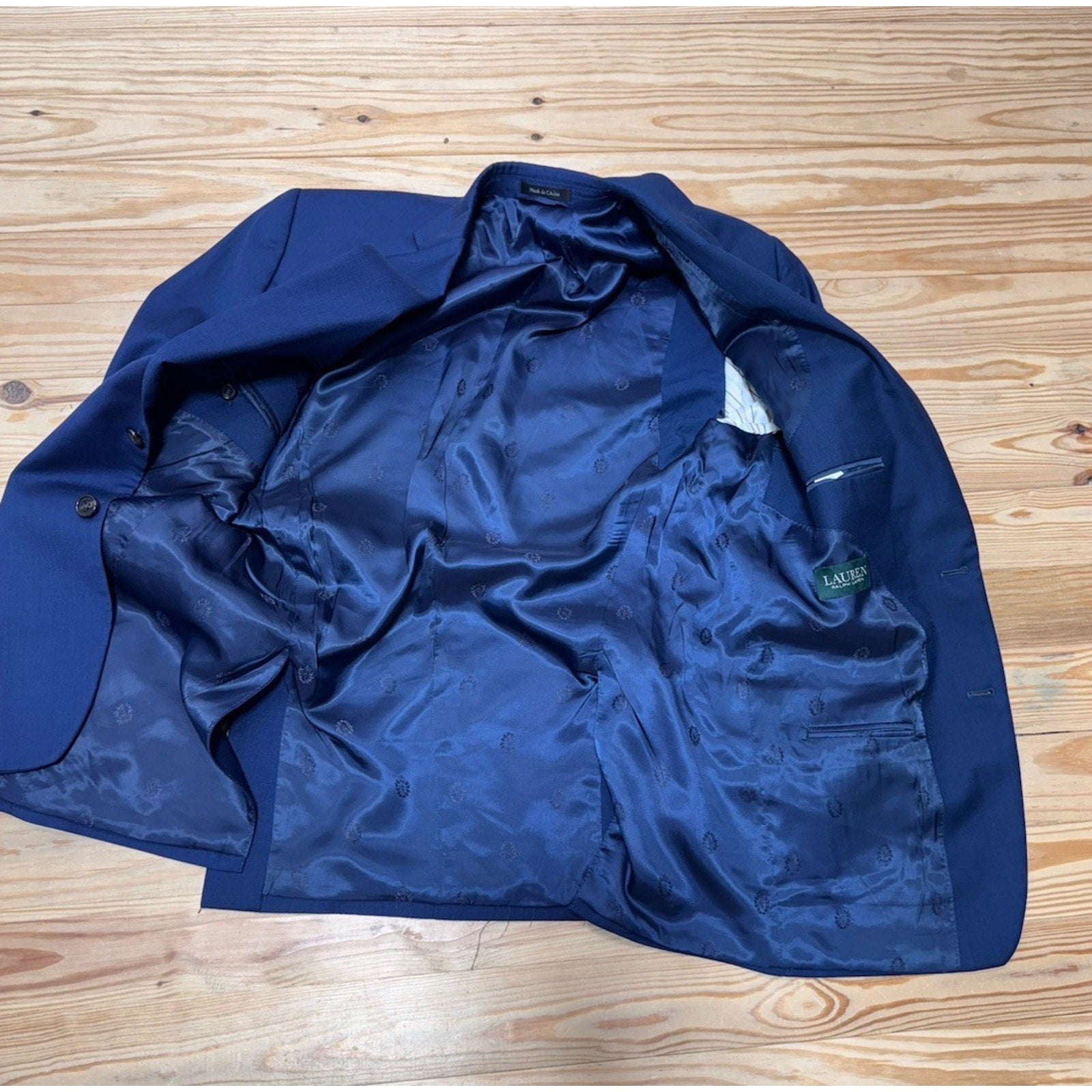 Ralph Lauren Blazer Jacket Navy Blue Men’s 42L The Iconic Wool Blend Suit Coat