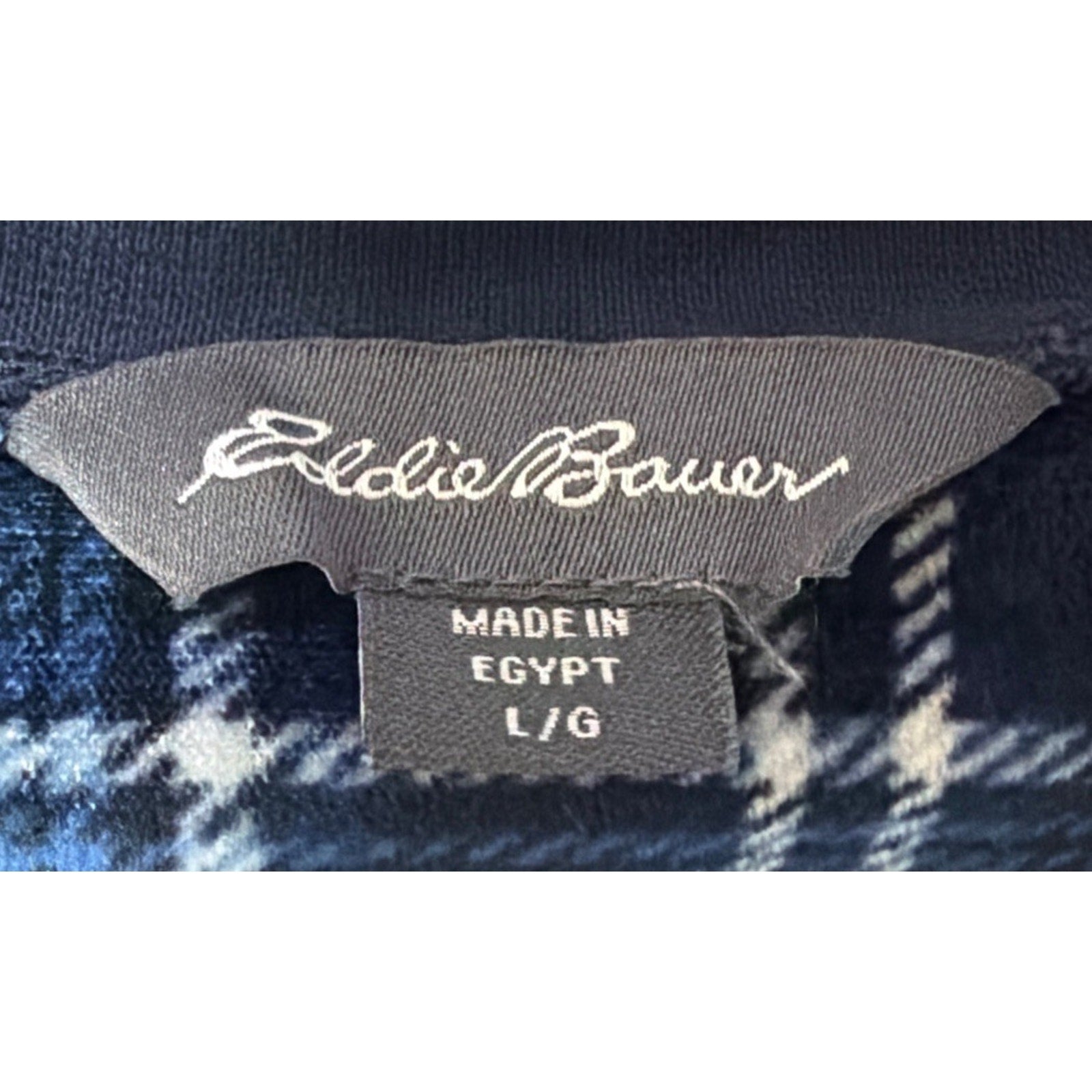Eddie Bauer T Shirt Men's Large Long Sleeve Pull Over Henley Blue