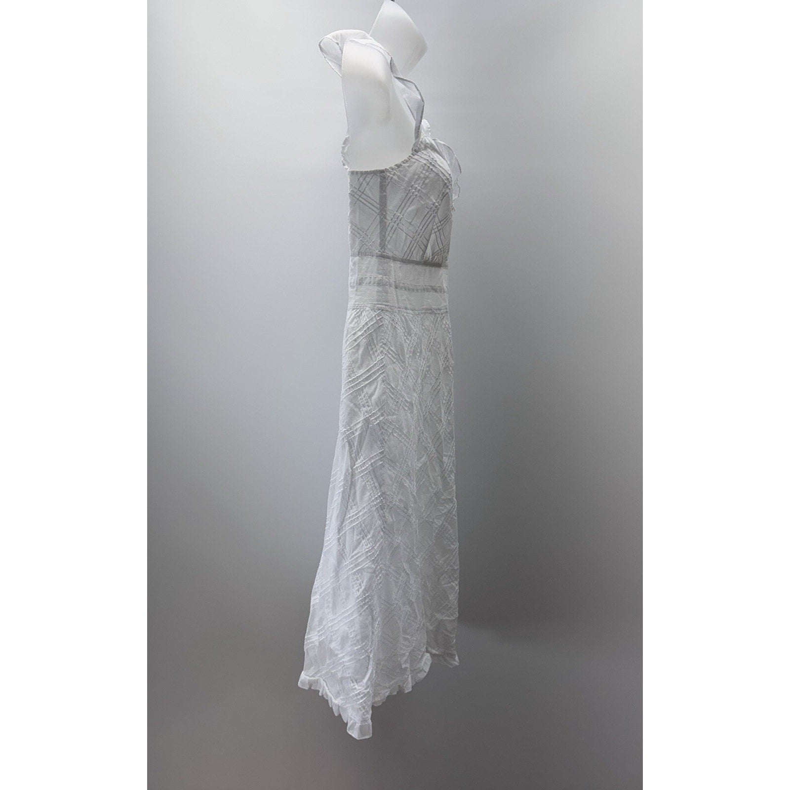 Calvin Klein White Summer Halter Dress Cross Ribbed Design Womens Size 2