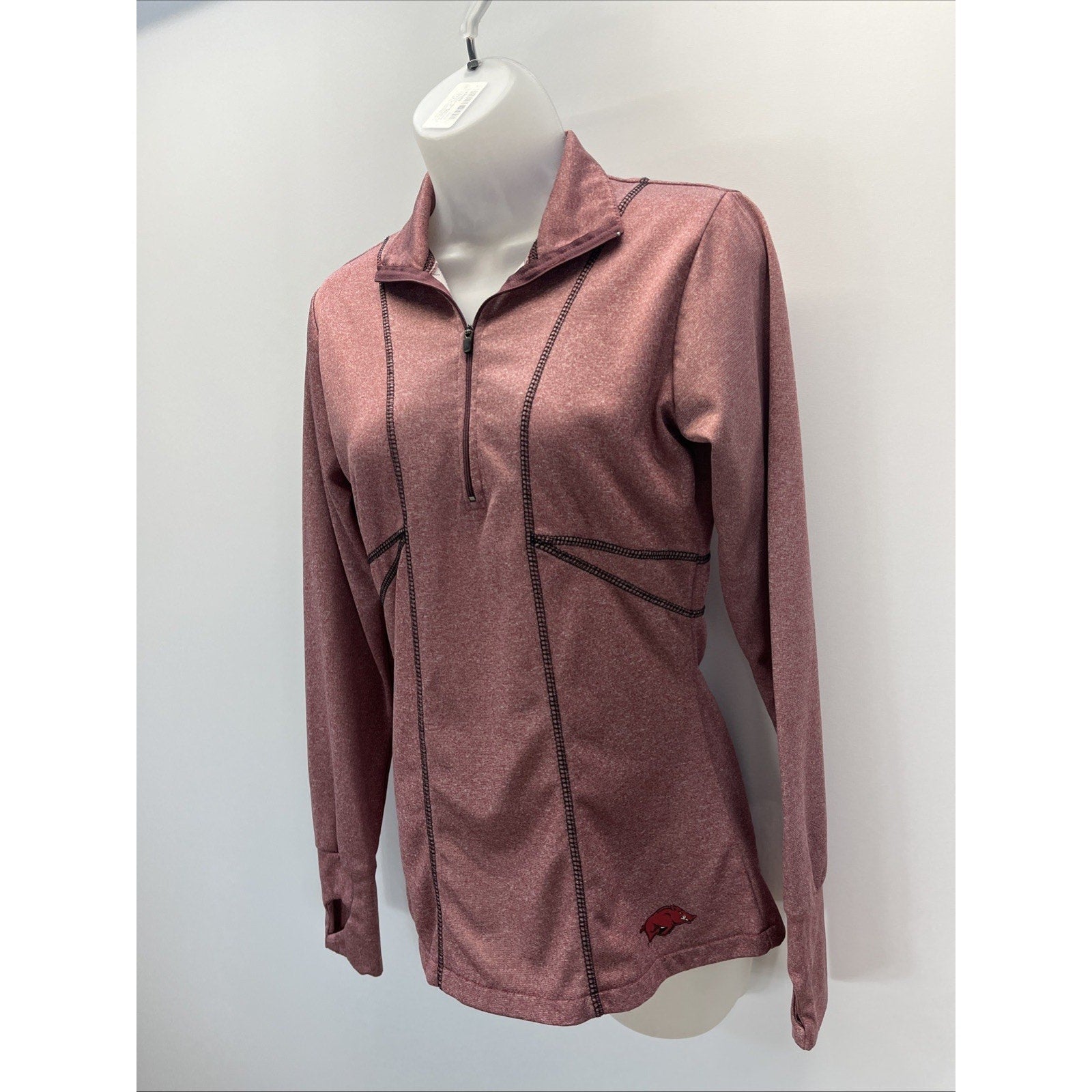 Arkansas Razorbacks grey 1/4 zip. size women's Small , J. America
