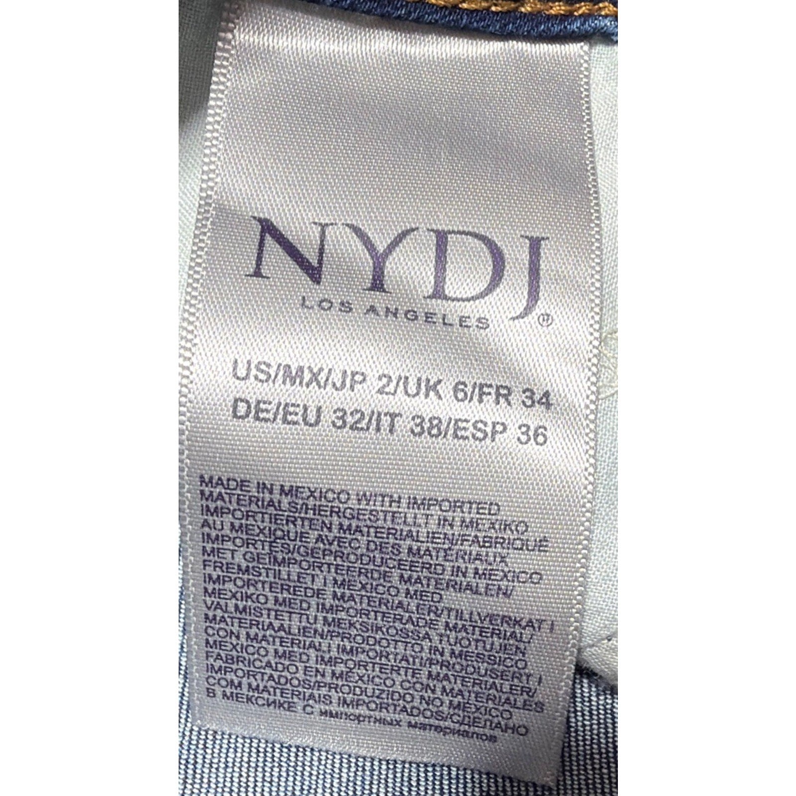 NYDJ Barbara Bootcut Womens Jeans Womens Sz 2 Mid Rise Lift Tuck Blue NWT 28x31