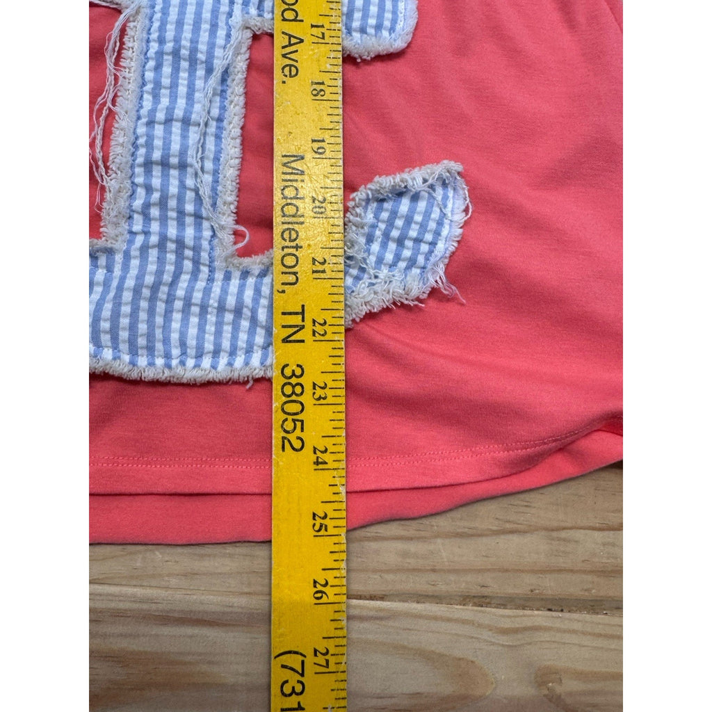 Lost Petal Linens Stitched Pink and Blue Anchor Tank Top Women’s Size Medium