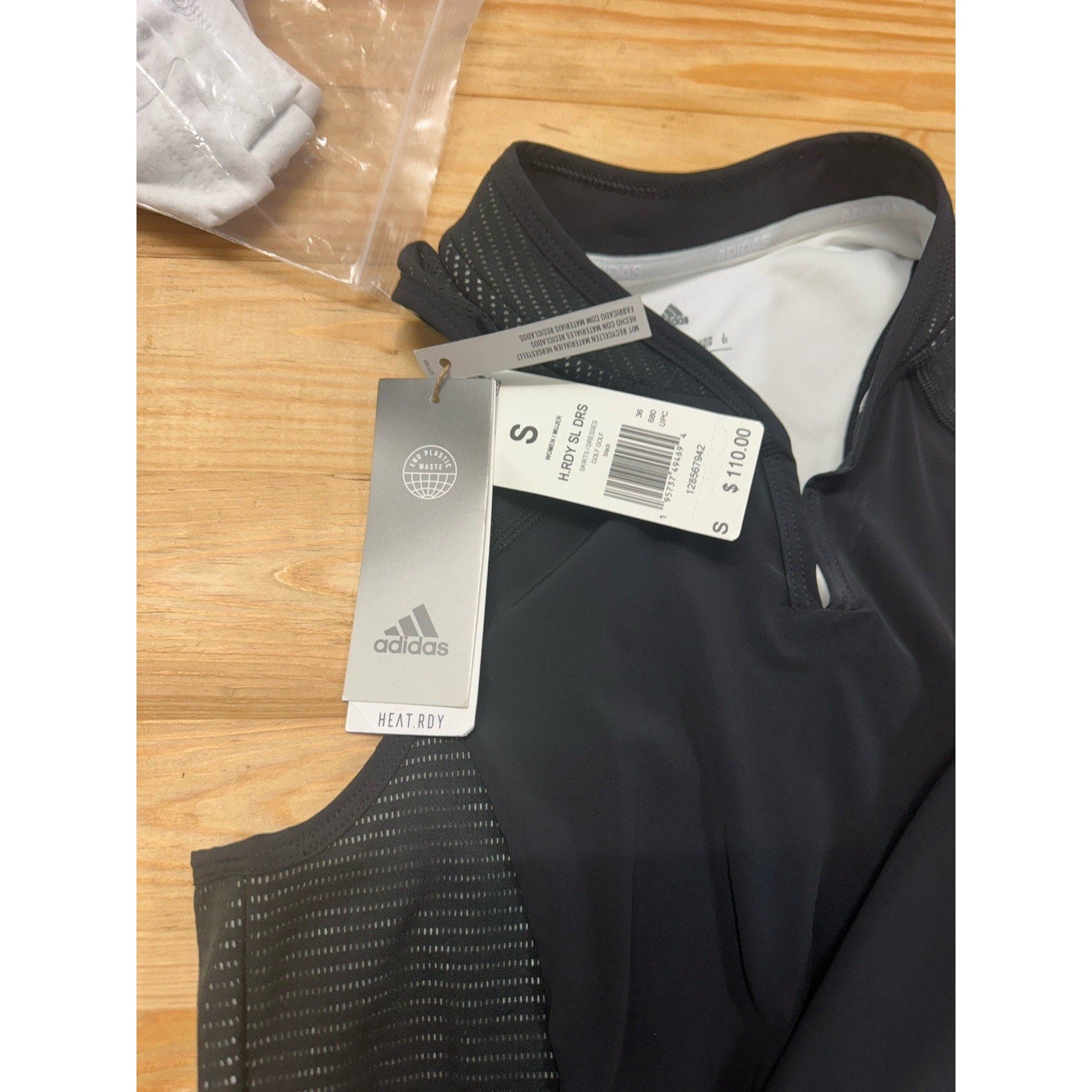 Adidas Sport HEAT.RDY Golf V-Neck Racerback Dress Womens Small Black