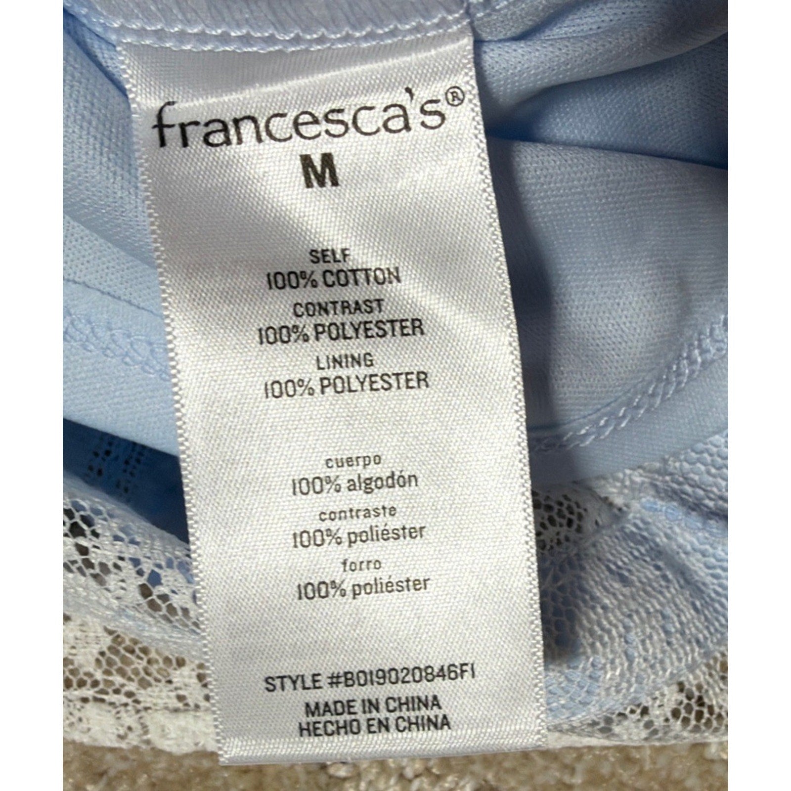 Francesca’s Connie Blue and White Tiered Lace Mini Skirt NWT, Women's Size M