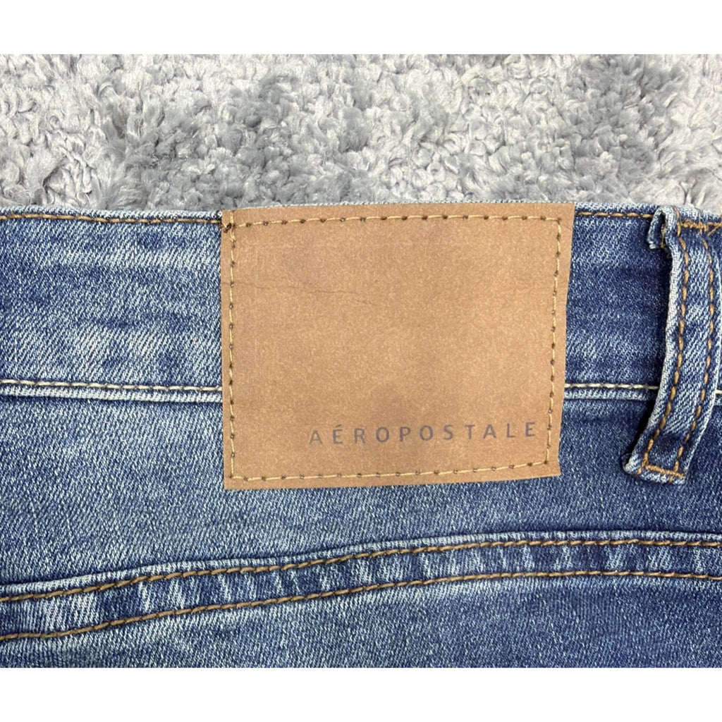 Aeropostale Super Skinny Jeans Men's 28x30 Blue Distressed Casual New With Tags