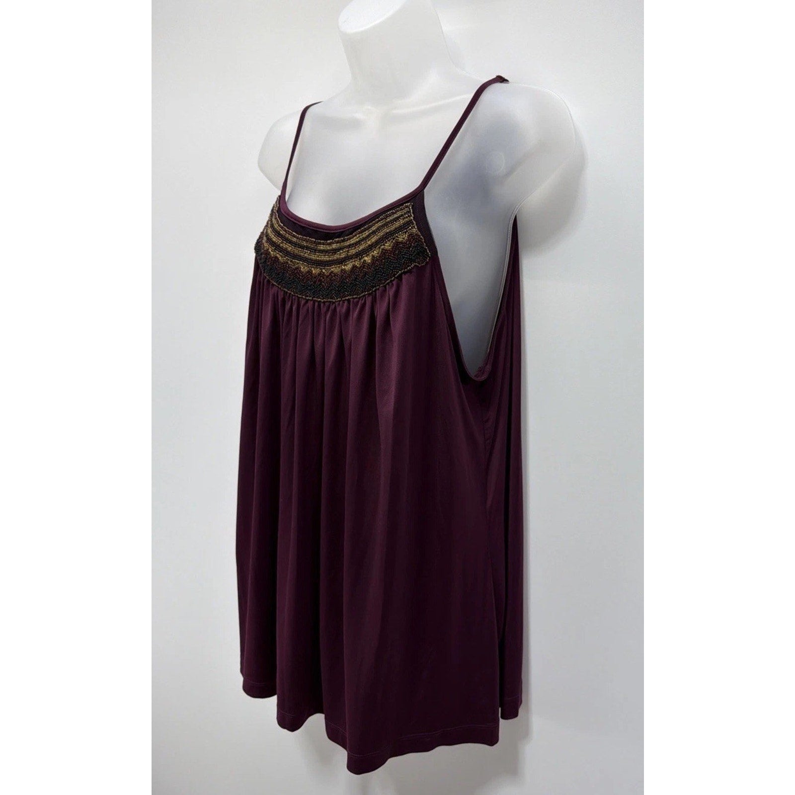 Worthington Stretch Beaded Halter Top Size 2X