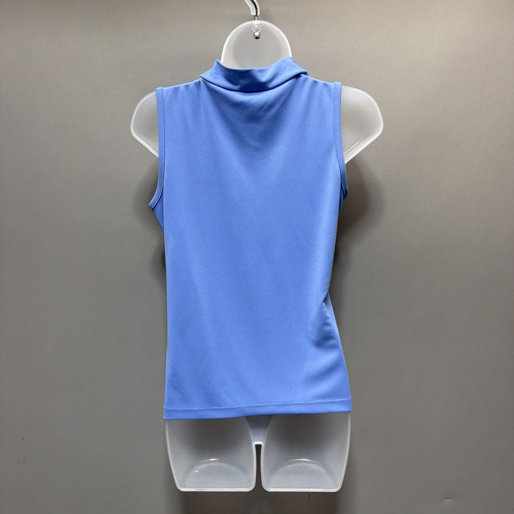 Evan Picone Sleeveless Tie Neck Periwinkle Blue Blouse Size Small NWT
