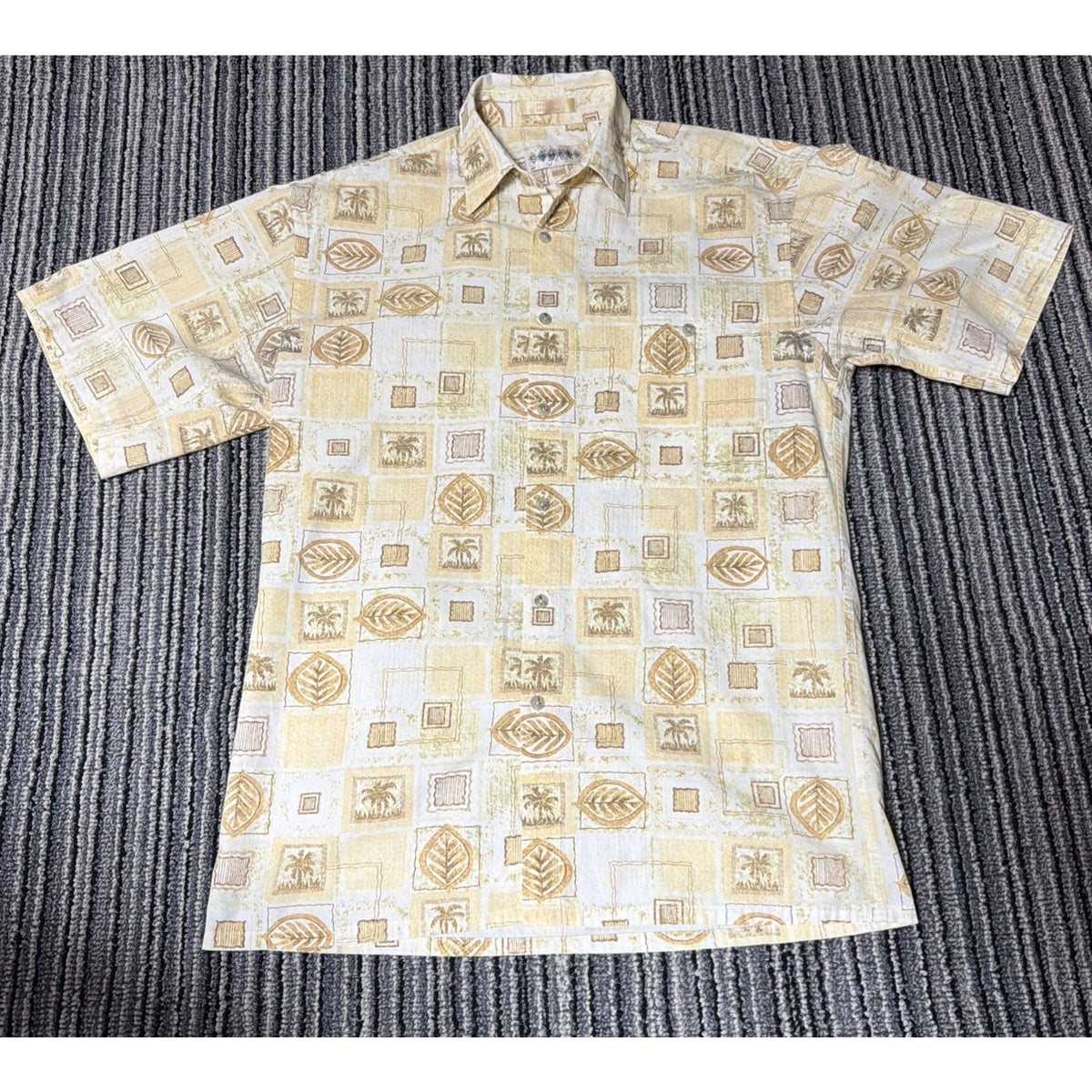 Campia Moda Hawaiian Shirt Mens Button Down Aloha Size S Small Tribal Cotton