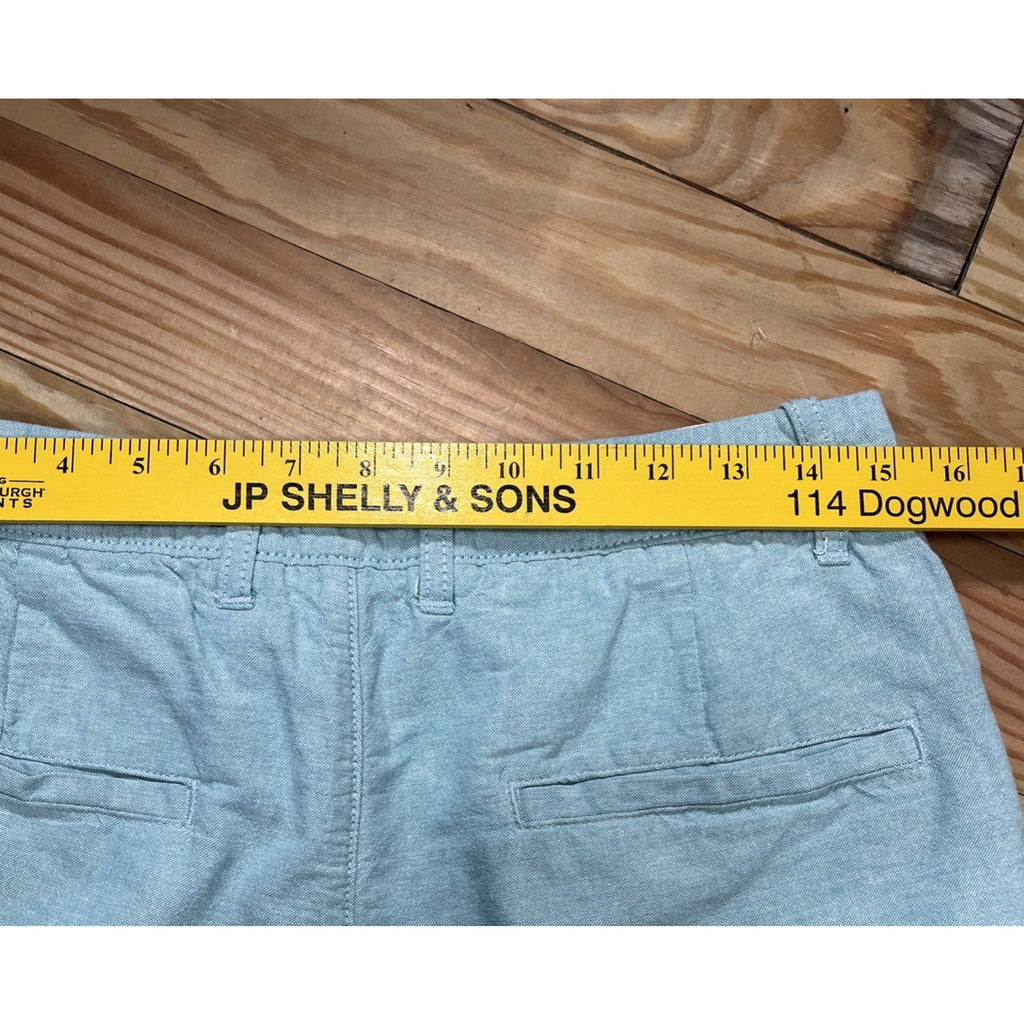 Men's H&M LOGG Blue Chino / Khaki Button Pocket Denim Cotton Shorts Size 29