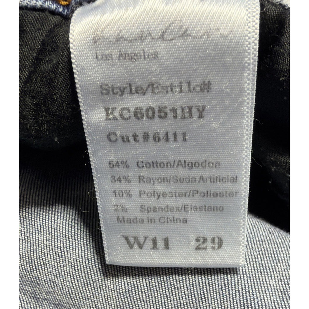 KanCan Jeans Womens 11/29Stretch Low Rise Med Wash Fade Raw Hem Zipped Ankle Zip