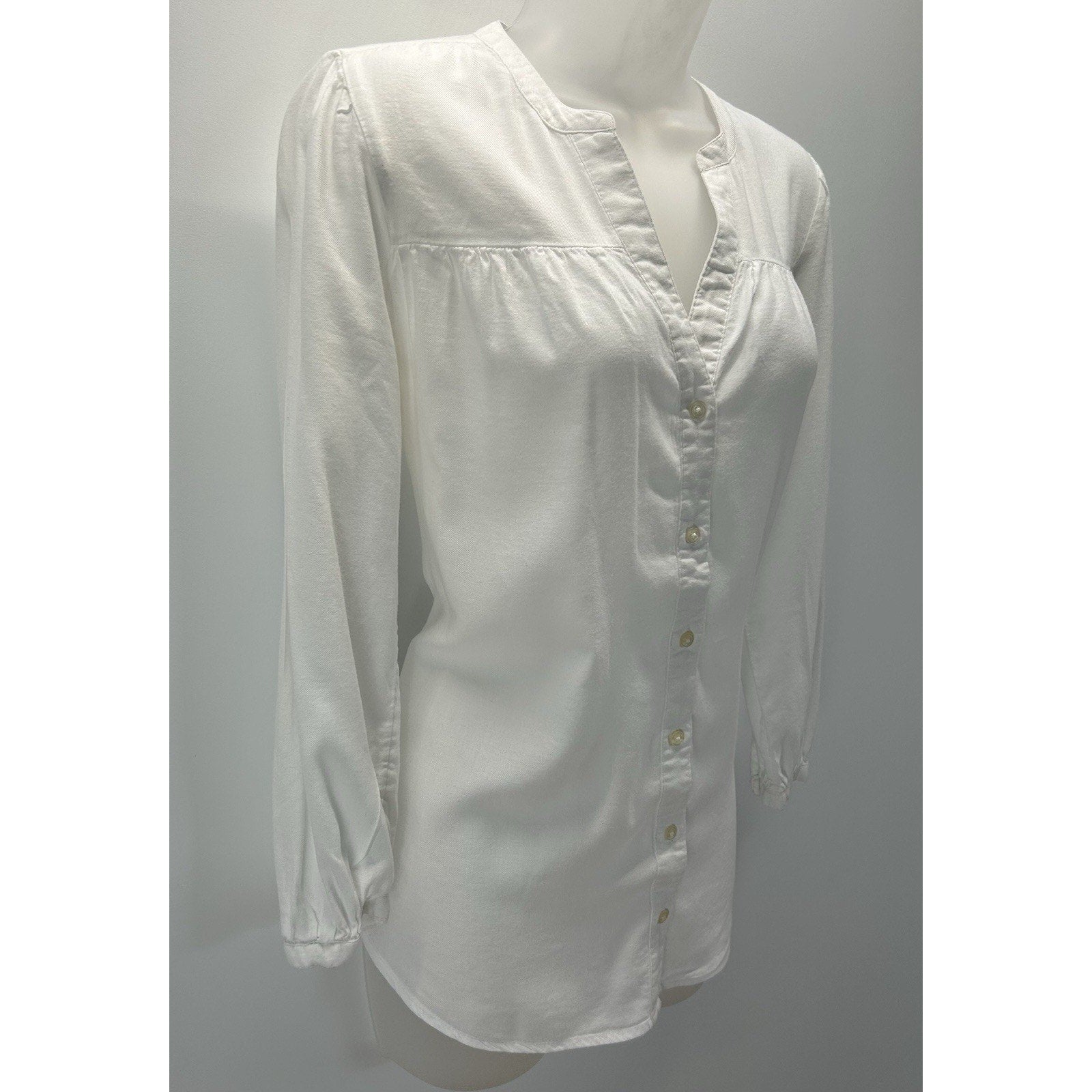 Old Navy Size Small Peasant Tunic Blouse White Boho Cottage core.