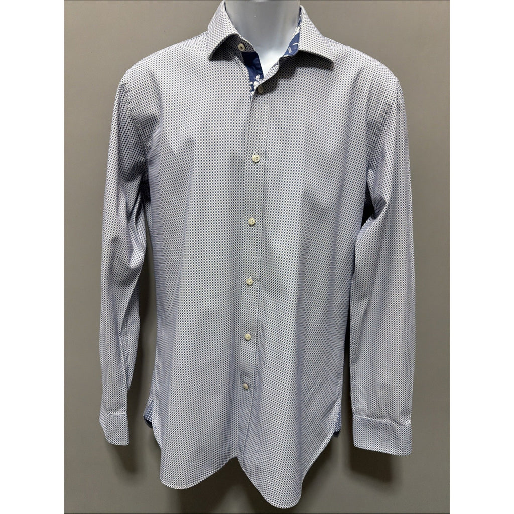 Ted Baker Endurance Shirt Mens 15 32/33 Button Down Long Sleeve Blue Plaid