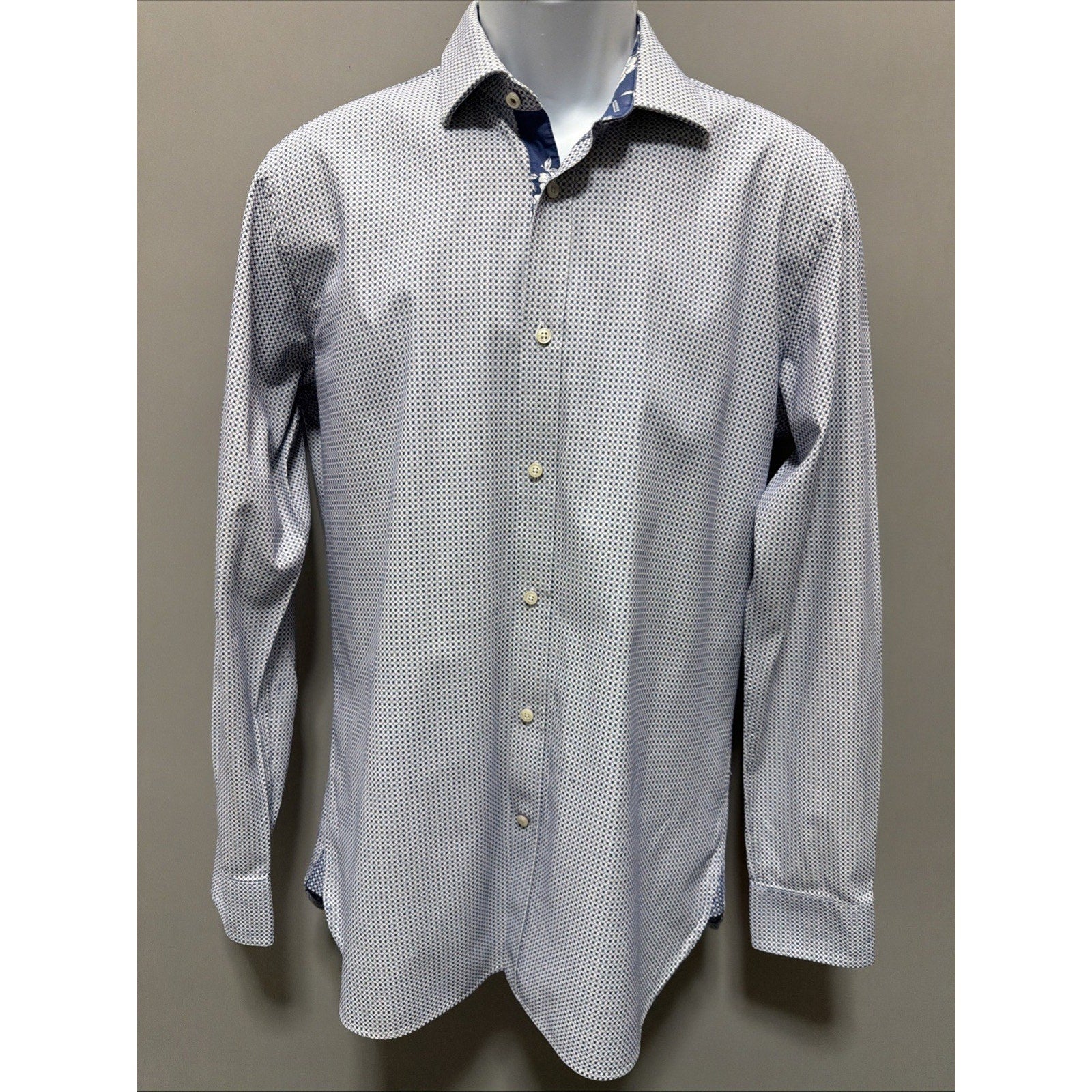 Ted Baker Endurance Shirt Mens 15 32/33 Button Down Long Sleeve Blue Plaid