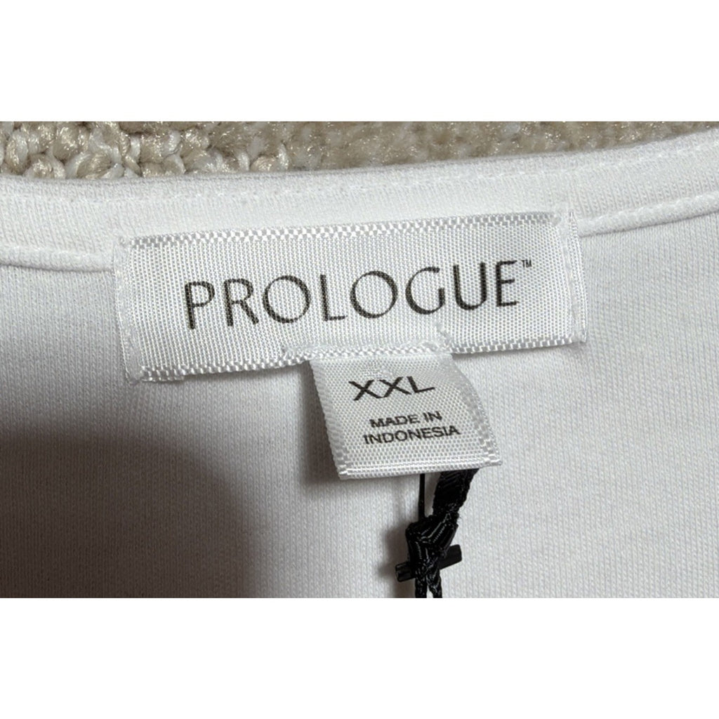 New Prologue White V Neck 100% Cotton Shirt Dress Size XXL NWT