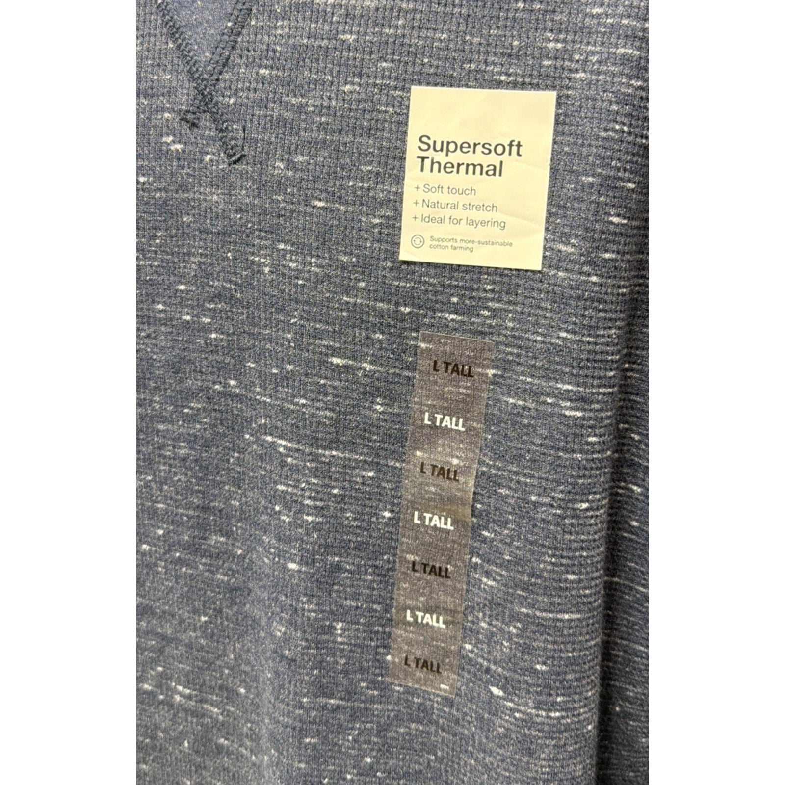 Sonoma Men’s The Supersoft Thermal Shirt Blue Natural Stretch Large Tall NWT