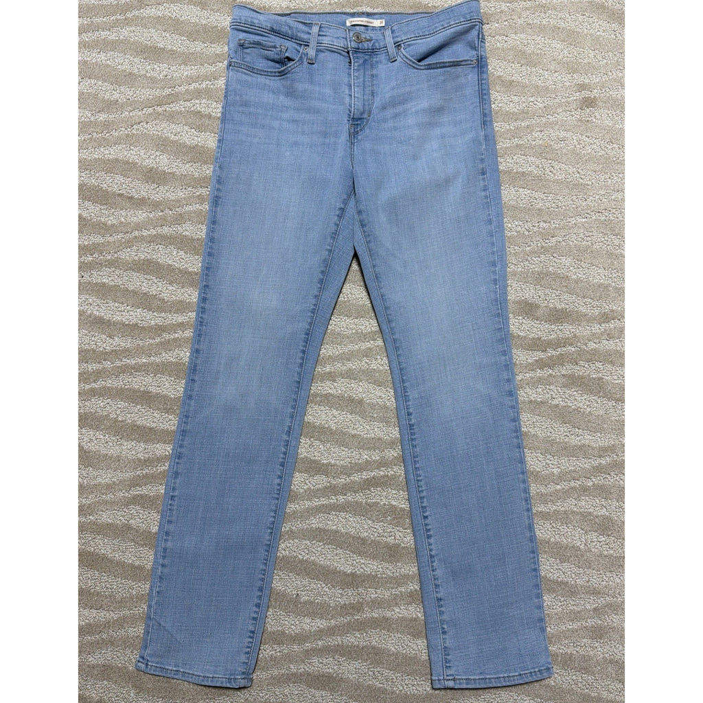 Levi's 314 Shaping Straight Jeans Womens 31 Blue Denim Stretch Light Wash Excell