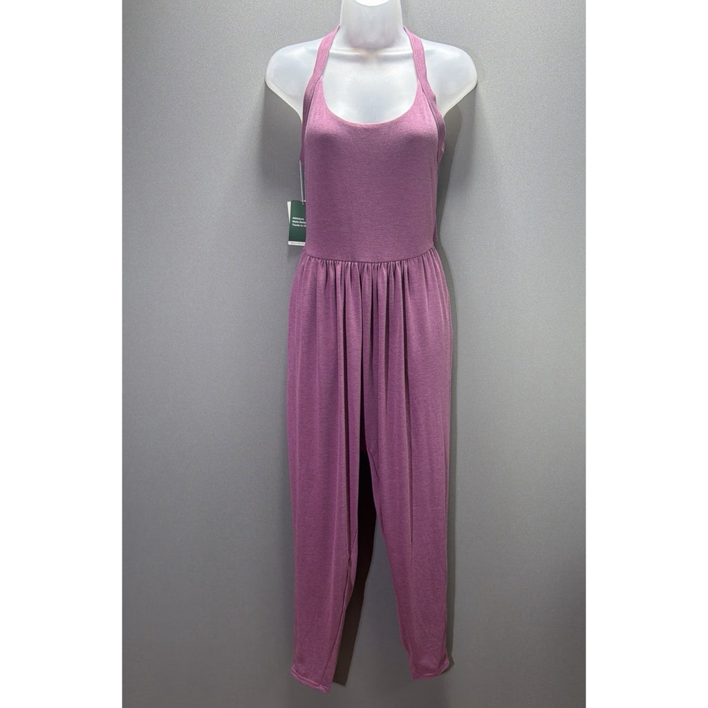 Halara Women’s Small Purple U-Neck Harem Jumpsuit Sleeveless Pockets Solid New