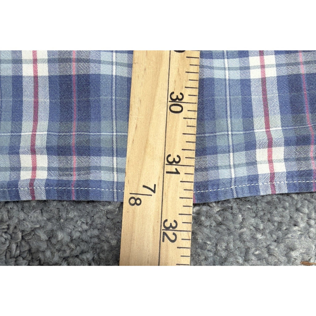 Ralph Lauren Polo Naval Res. Shirt Mens XXL Button Up Plaid Short Sleeve Cotton