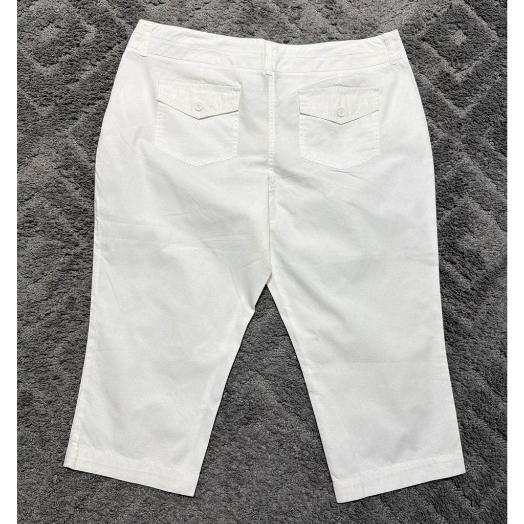 New York & Co Women's Downtown Rise Crop Pants Plus Size 18 White NWT 39x21
