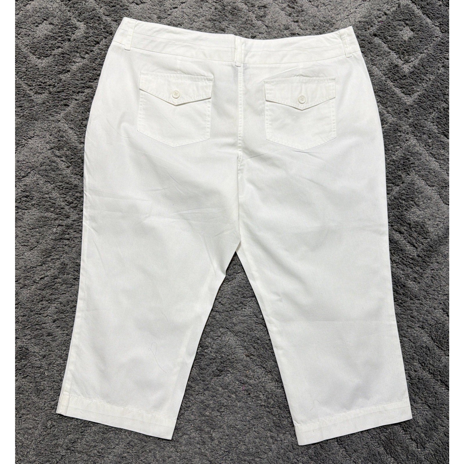 New York & Co Women's Downtown Rise Crop Pants Plus Size 18 White NWT 39x21