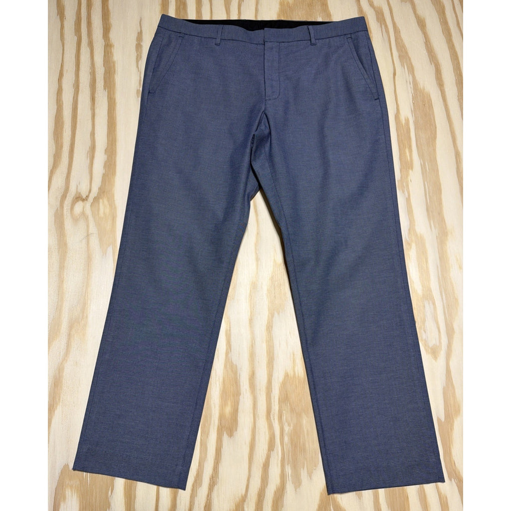 Bonobos Dress Pants Wednesday Blue Micro stripe Slim Straight Size 36x28.5 Hem