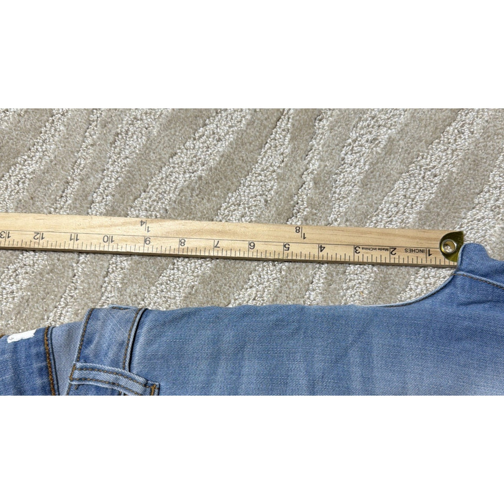 KanCan Jeans Women 7/27 Blue Skinny High Rise Denim Distressed Button Fly