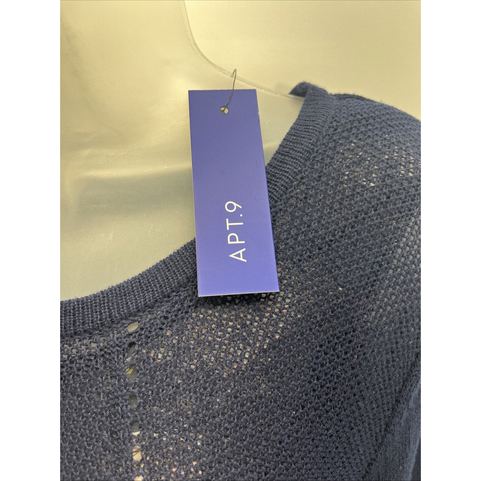 NWT APT. 9 Women’s Round Collar Long Sleeve Lined Sweater Navy Blue Sz XL