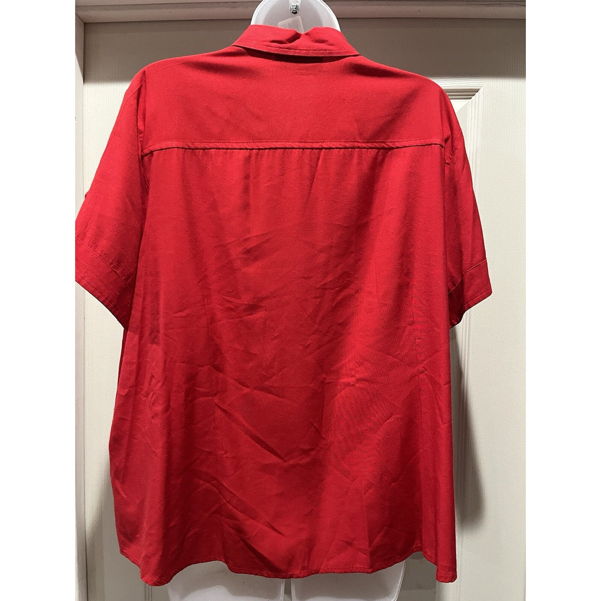 Vintage Late 80’s South Dudley Button Up Shirt Red Short Sleeve Women's 2X