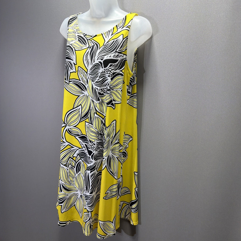 Ivy Lane Women's Tropical Floral Sleeveless Dress SZ M Beach Cover Vacation Easy